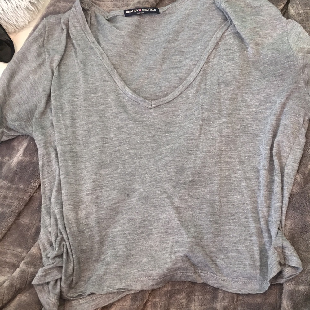 Grey Brandy Melville short sleeve top
